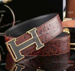 Hermes Brown & Black Calf Leather Belt - Double sided Men Belts